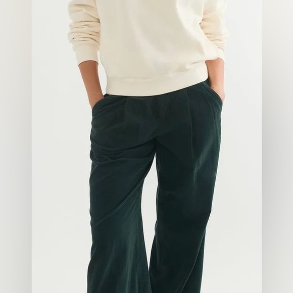 Marine Layer Flora Micro Corduroy Trouser in Dark Green Gables 4 - Picture 3 of 12